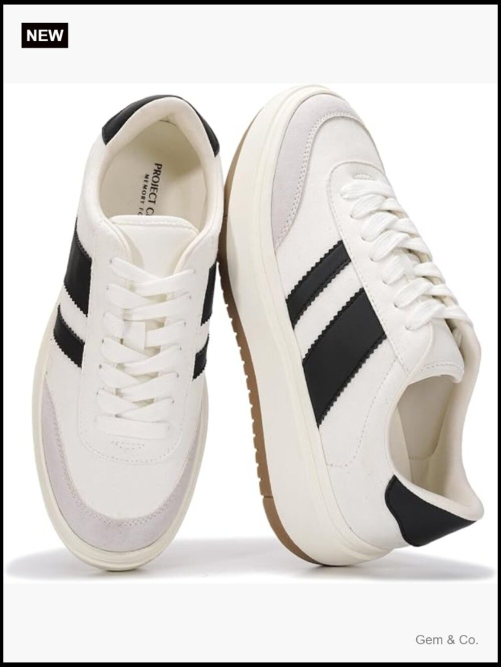 Platform Sneakers, Lightweight Memory Foam, Non-Slip, Lace-Up, Water Resistant - Picture 1 of 7